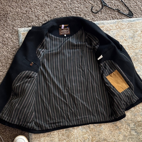 Reserve Patrick James Black Cashmere Driving Jacket with Striped Lining XL - Picture 4 of 5